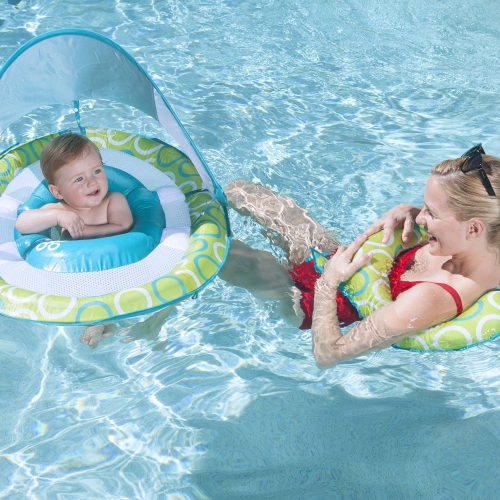 Swimways Mommy And Me Baby Spring Float With Canopy - Multi-Colour