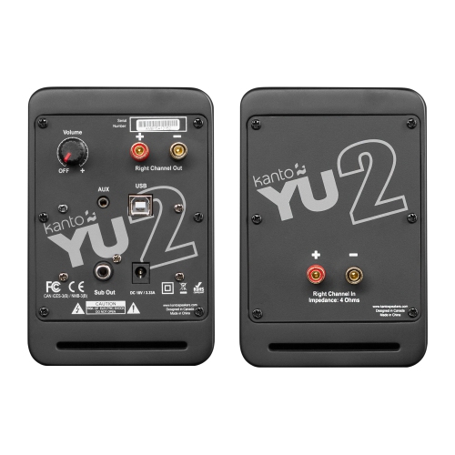 Kanto YU2 Powered Desktop Speakers, Matte Black
