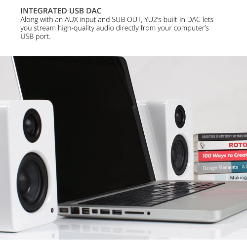 Kanto YU2 Powered Desktop Speakers, Matte White