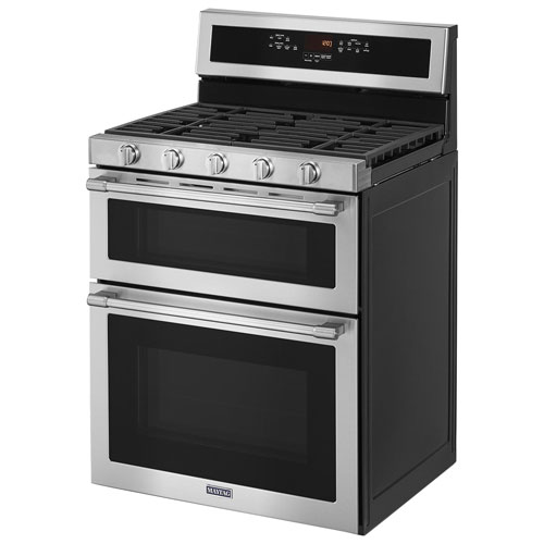 Maytag 30" 6.0 Cu. Ft. Double Oven 5-Burner Freestanding Gas Range - Stainless Steel