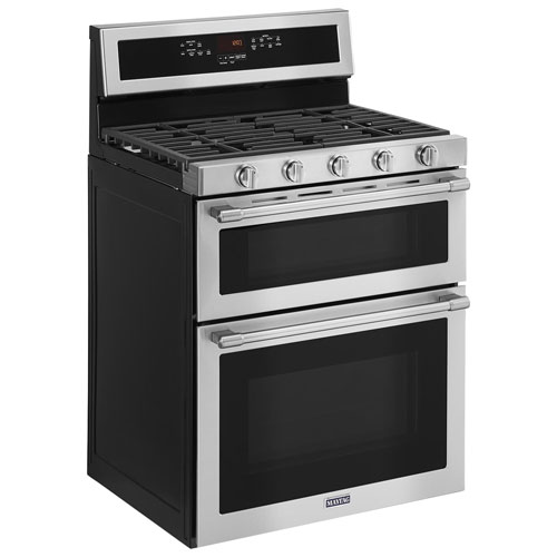 Maytag 30" 6.0 Cu. Ft. Double Oven 5-Burner Freestanding Gas Range - Stainless Steel