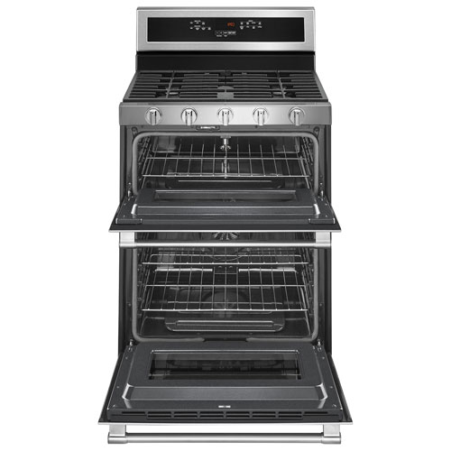 Maytag 30" 6.0 Cu. Ft. Double Oven 5-Burner Freestanding Gas Range - Stainless Steel