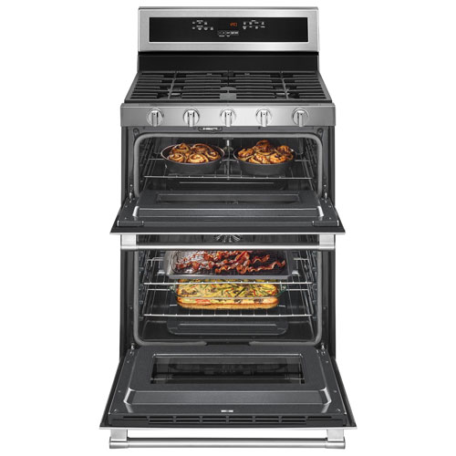 Maytag 30" 6.0 Cu. Ft. Double Oven 5-Burner Freestanding Gas Range - Stainless Steel