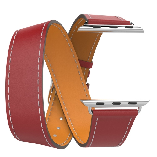 Navor Luxury Leather Replacement Double Tour49mm 46mm 45mm 44mm 42mm 41mm 40mm 38mm Series 1-2-3-4-5-6-7-8-9-10-11 Apple Watch Band with Metal Clasp