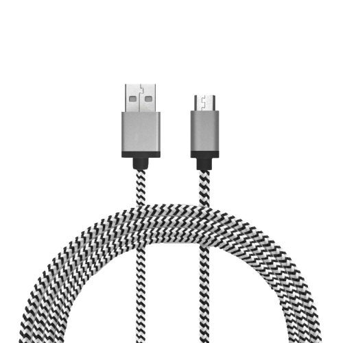 7 FOOT USBA TO MICRO USB BRAIDED CABLE (BLK/WHT) Best Buy Canada