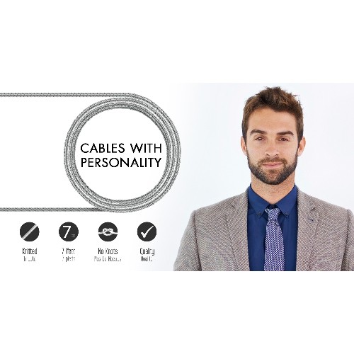 LBT 7 Feet Lightning USB Data Cable -Grey