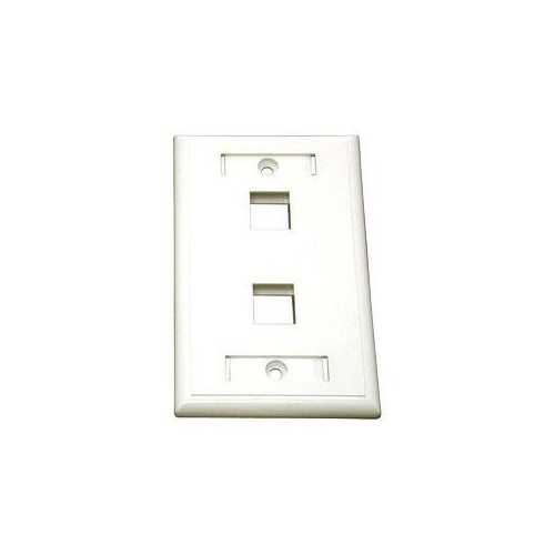 C2G / CABLES TO GO 03411 TWO PORT KEYSTONE SINGLE GANG WALL PLATE, WHITE