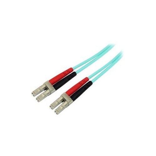 StarTech 3m Aqua OM4 Duplex Multimode Fiber Optic Cable- 50/125 - LC/LC