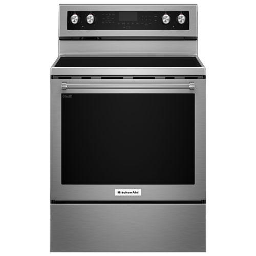 KitchenAid 30" Freestanding Smooth Top Electric Range - Stainless Steel - Open Box - Scratch & Dent