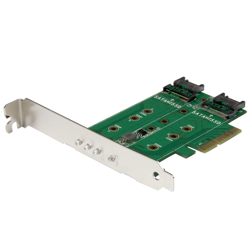STARTECH MOUNT BOTH PCIE AND SATA BASED M.2 SSDS INSIDE YOUR COMPUTER USING THIS PCI EXPRESS ADAPTER CARD 3-PORT