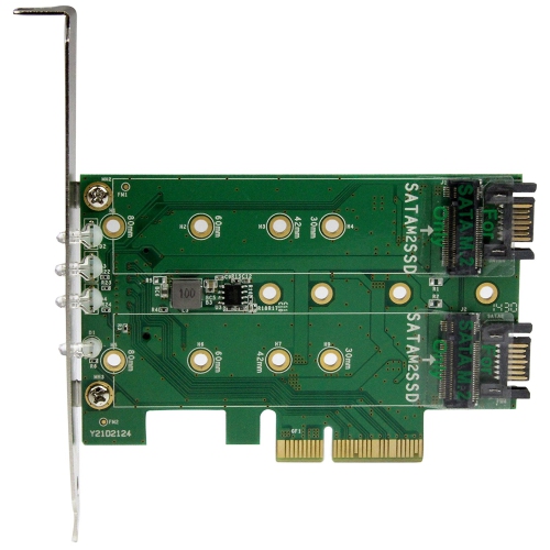 STARTECH MOUNT BOTH PCIE AND SATA BASED M.2 SSDS INSIDE YOUR COMPUTER USING THIS PCI EXPRESS ADAPTER CARD 3-PORT