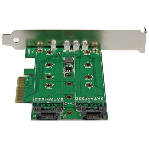 STARTECH MOUNT BOTH PCIE AND SATA BASED M.2 SSDS INSIDE YOUR COMPUTER USING THIS PCI EXPRESS ADAPTER CARD 3-PORT