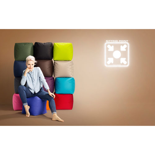 Fauteuil poire contemporain Cube Brava - Bleu royal