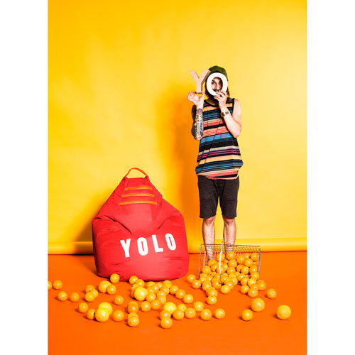 Fauteuil poire contemporain Yolo - Rouge