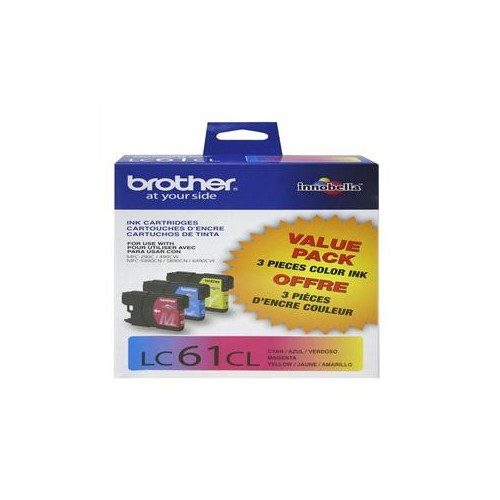 BROTHER LC613PKS INNOBELLA INK CARTRIDGE COMBO PACK CYAN/MAGENTA/YELLOW