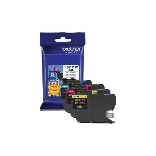 BROTHER LC30193PK SUPER HIGH YIELD INK CARTRIDGE COMBO PACK CYAN/MAGENTA/YELLOW LC30193PKS