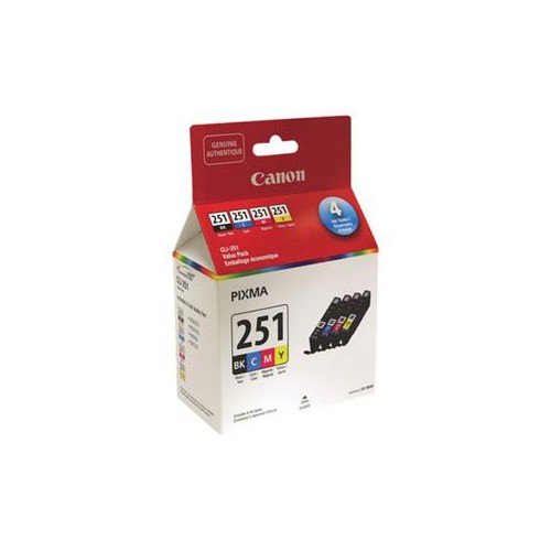 CANON GENUINE CLI-251 BK, C, MANDY INK VALUE PACK 6513B009