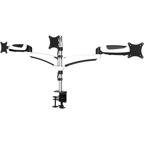 Amer Mounts 15"-28" LED LCD Monitor Arm | Hydra3 Gas Spring Loaded Articulating Arm | Triple | Clamp and Grommet Base