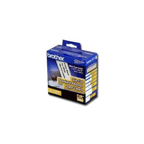 BROTHER LABELMAKER DIE-CUT ADDRESS LABELS 3-1/2 X 1-1/7 WHITE PAPER DK1201