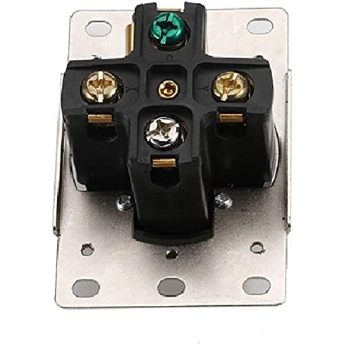 Stanz 50 Amp Range Receptacle Outlet for RV and Electric Vehicles, NEMA 14-50R, 3- Pole, 4 Wire, 125/250V, UL Listed Black