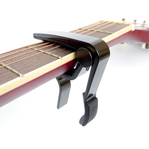 Kunova Black Single-handed Guitar Trigger Capo Quick Change With 5PCS 0.71MM Picks