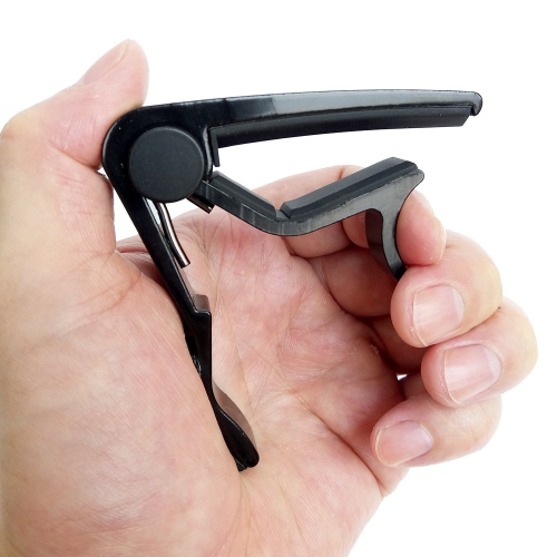 Kunova Black Single-handed Guitar Trigger Capo Quick Change With 5PCS 0.71MM Picks