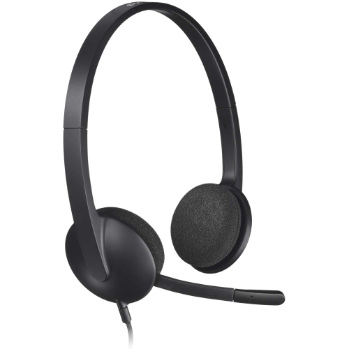 Logitech H340 Wired USB Headset, Black