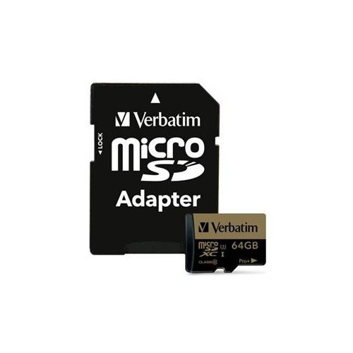 VERBATIM 44034 PRO+ FLASH MEMORY CARD 64 GB UHS CLASS 3 / CLASS10 MICROSDXC UHS-I