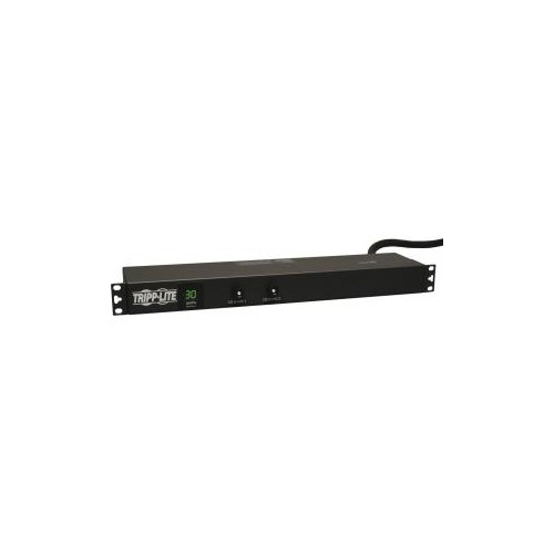 Image 1 of 1.. TRIPP LITE METERED PDU, 30A, 12 OUTLETS, 120 V, L5-30P, 15 FT. CORD, 1U RACK-MOUNT POWER (PDUMH30)