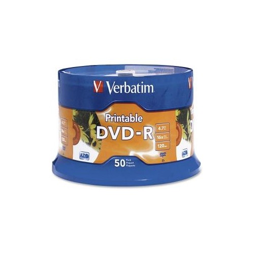 VERBATIM DVD-R 4.7GB 16X WHITE 50PK SP 95137
