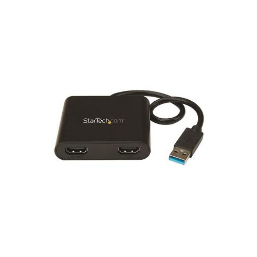 STARTECH USE THIS USB VIDEO ADAPTER TO CONNECT TWO INDEPENDENT HDMI DISPLAYS TO A SINGLEUSB PORT USB 3.0 HUB USB TO HDMI