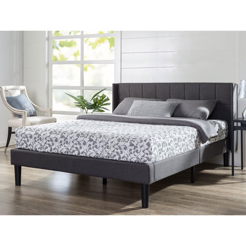 Zinus Contemporary Upholstered Platform Bed - King - Grey | Best Buy Canada