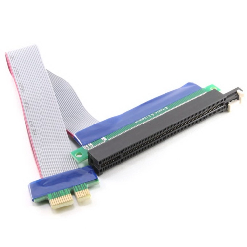axGear PCI-Express PCI-E 1X to 16X Riser Card Ribbon Extender Extension Relocate Cable