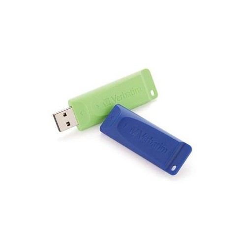 VERBATIM STORE 'N' GO 32GB USB FLASH DRIVE PACK OF 2 BLUE, GREEN MODEL 99124
