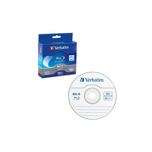 VERBATIM BD-R 25GB 6X WITH BRANDED SURFACE 10PK SPINDLE BOX 97238