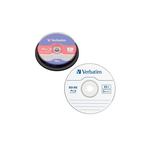 VERBATIM 43694 BLU-RAY REWRITABLE MEDIA BD-RE 2X 25 GB 10 PACK SPINDLE