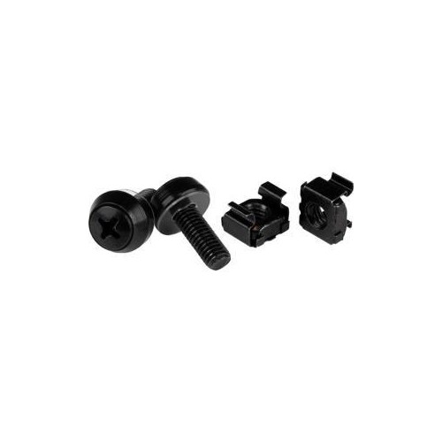 STARTECH  M6 X 12MM - Screws And Cage Nuts - 50 Pack In Black