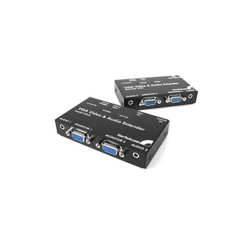 STARTECH EXTEND AND DISTRIBUTE A VGA SIGNAL AND ACCOMPANYING AUDIO TO A REMOTE DISPLAY OVER CAT5 CABLE VGA EXTENDER VGA
