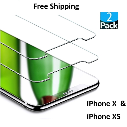 Hyfai 2-Pack Premium Tempered Glass LCD Screen Protector Film Cover For Apple iPhone X & XS