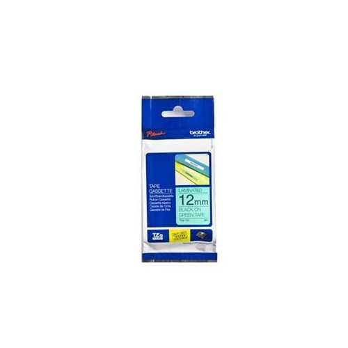 BROTHER BLACK ON GREEN LAMINATED TAPE(12MM) TZE731