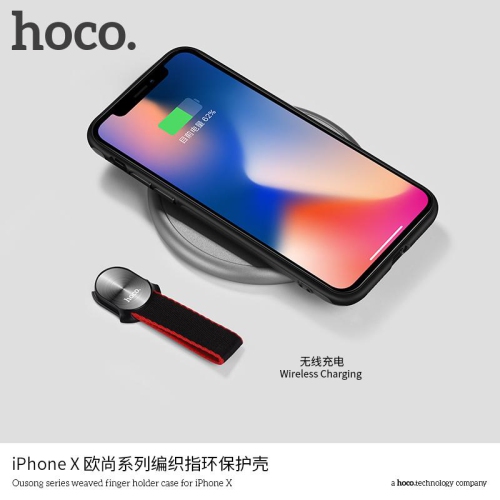 HOCO Ousong series weaved finger holder case for iPHONE X White