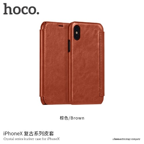 Hoco Fitted Soft Shell Case for iPhone X - brown