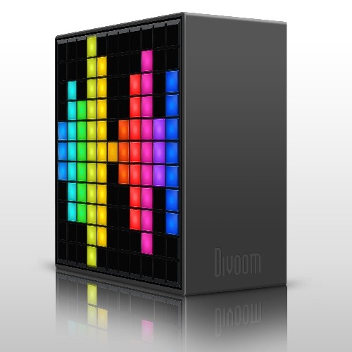 Divoom Timebox Black, Smart Portable Bluetooth LED Speaker with APP-Controlled Pixel Art Animation