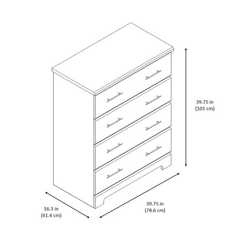 Storkcraft Brookside 4-Drawer Chest-Grey