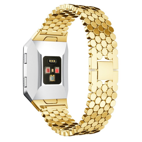 Bracelet de rechange à mailles hexagonales de StrapsCo pour Ionic de Fitbit en or jaune