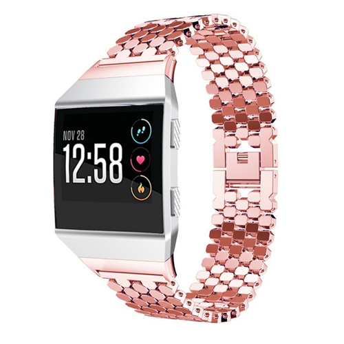 StrapsCo Hex Link Replacement Bracelet for Fitbit Ionic in Rose Gold