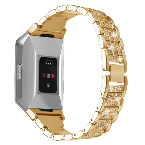 StrapsCo Strass Bracelet pour Fitbit Ionic en or jaune