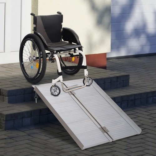 HOMCOM  3Ft Wheelchair Ramp Aluminum Alloy