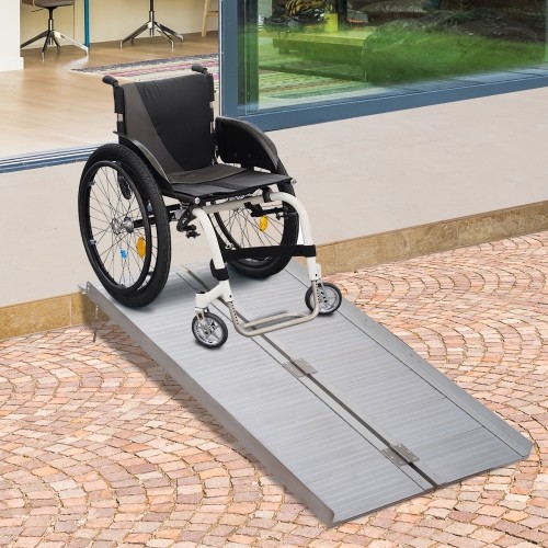 HOMCOM  4Ft Wheelchair Ramp Aluminum Alloy