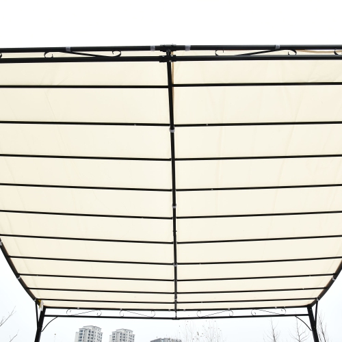 Outsunny 10'x10' Steel Pergola Gazebo Canopy Patio Outdoor Portable Sun Shelter Door Porch Cover Cream White